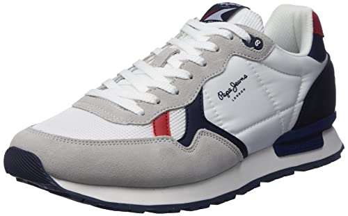 Pepe Jeans Herren Britt Man Studio Green Sneaker, 800WHITE, 42 EU von Pepe Jeans