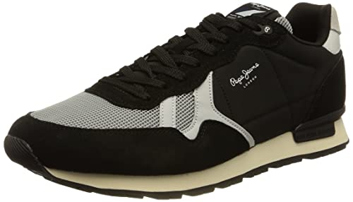 Pepe Jeans Herren Britt Man Studio Green Sneaker, 999BLACK, 43 EU von Pepe Jeans