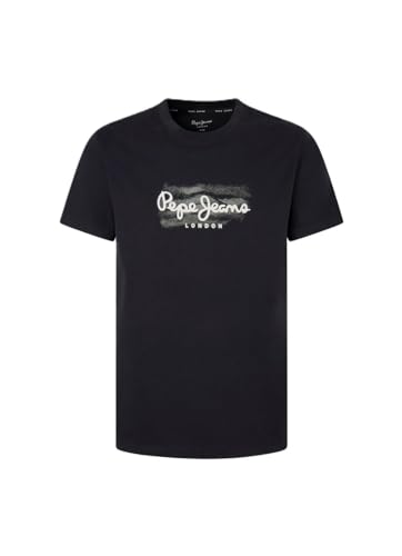 Pepe Jeans Herren Castle T-Shirt, Black (Black), L von Pepe Jeans