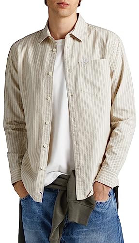 Pepe Jeans Herren Chester Shirt, Beige (Ivory), M von Pepe Jeans