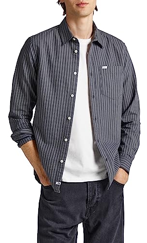 Pepe Jeans Herren Chester Shirt, Grey (Thunder), L von Pepe Jeans