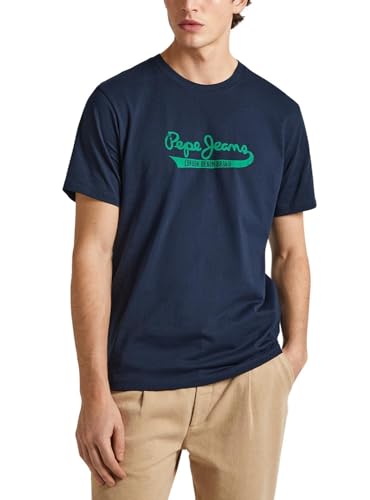 Pepe Jeans Herren Claude T-Shirt, Blau (Dulwich Blue), L von Pepe Jeans