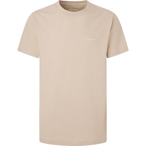 Pepe Jeans Herren Connor T-Shirt, Brown (Light Beige), L von Pepe Jeans