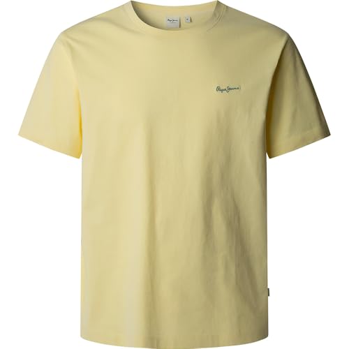 Pepe Jeans Herren Contrast Connor T-Shirt, Gelb (glänzendes Gelb), XL von Pepe Jeans