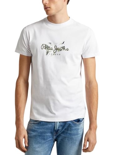 Pepe Jeans Herren Count T-Shirt, White (White), XXL von Pepe Jeans