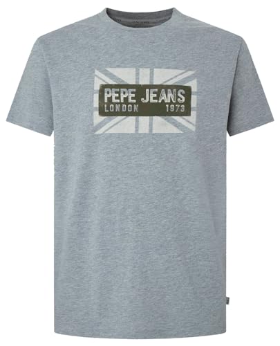Pepe Jeans Herren Credick T-Shirt, Grey (Grey Marl), L von Pepe Jeans