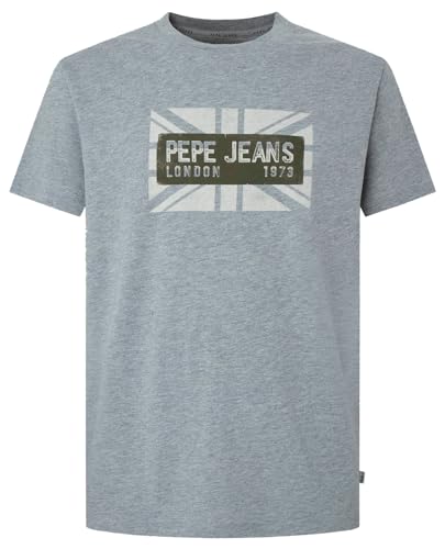 Pepe Jeans Herren Credick T-Shirt, Grey (Grey Marl), XXL von Pepe Jeans