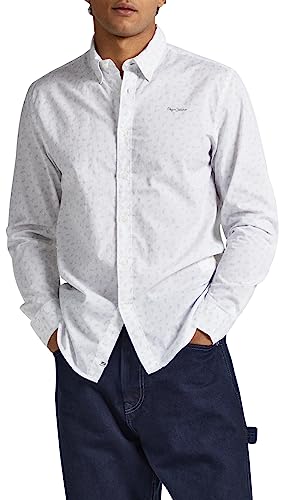 Pepe Jeans Herren Cuxton Shirt, White (White), L von Pepe Jeans