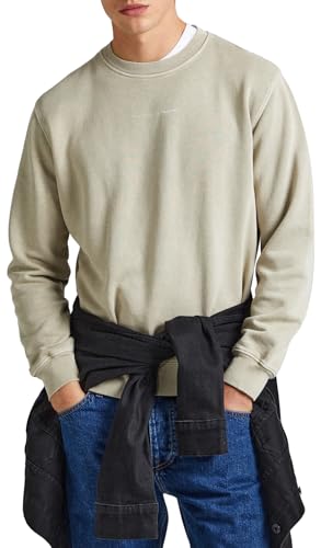 Pepe Jeans Herren Dave Crew Sweatshirt, Brown (Light Beige), L von Pepe Jeans