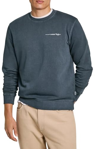 Pepe Jeans Herren Davy Crew Sweatshirt, Blau (Dulwich Blue), XL von Pepe Jeans