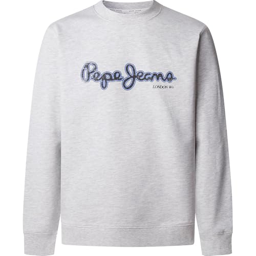 Pepe Jeans Herren Dorian Crew Sweatshirt, Hellgrau (Light Grey Marl), XXL von Pepe Jeans