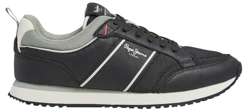 Pepe Jeans Herren Dublin Brand Sneaker, Schwarz (Schwarz), 9 von Pepe Jeans