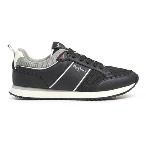 Pepe Jeans Herren Dublin Brand Sneaker, Schwarz (Schwarz), 9 von Pepe Jeans