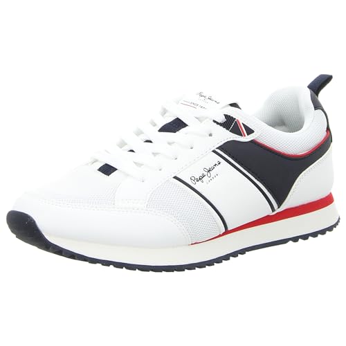 Pepe Jeans Herren Dublin Brand Sneaker, Weiß (Weiß), 10 von Pepe Jeans