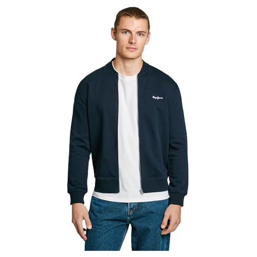 Pepe Jeans Herren Duke Bomber Sweatshirt, Blau (Dulwich Blue), L von Pepe Jeans