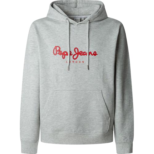 Pepe Jeans Herren Duke Hoodie Sweatshirt, Grau (Hellgrau meliert), M von Pepe Jeans