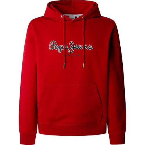 Pepe Jeans Herren Duke Hoodie Sweatshirt, Rot (Rugby-Rot), M von Pepe Jeans