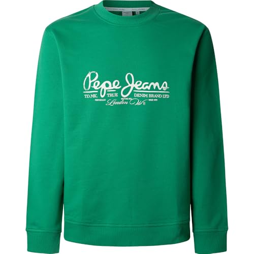 Pepe Jeans Herren Dumas Crew Sweatshirt, Grün (Popgrün), M von Pepe Jeans