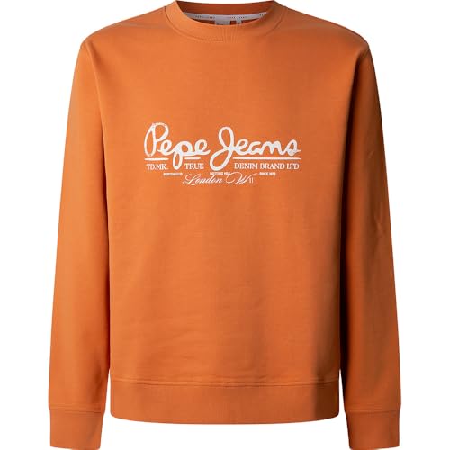 Pepe Jeans Herren Dumas Crew Sweatshirt, Orange (Sundown Orange), L von Pepe Jeans