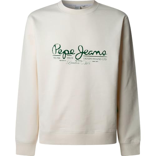 Pepe Jeans Herren Dumas Crew Sweatshirt, Weiß (gebrochenes Weiß), M von Pepe Jeans