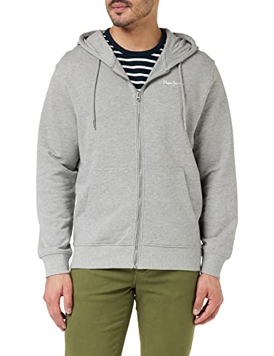 Pepe Jeans Herren Edward Zip Sweatshirt, Grey (Grey Marl), L von Pepe Jeans