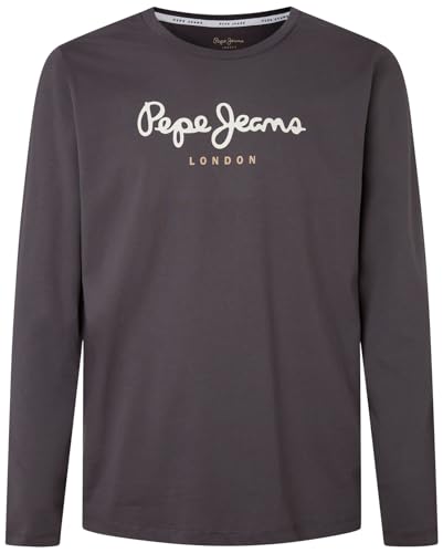 Pepe Jeans Herren Eggo Long N T-Shirt, Black (Washed Black), L von Pepe Jeans