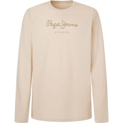 Pepe Jeans Herren Eggo Long N T-Shirt, Brown (Light Beige), XS von Pepe Jeans