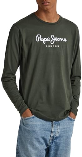 Pepe Jeans Herren Eggo Long N T-Shirt, Green (Olive), XS von Pepe Jeans