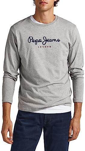 Pepe Jeans Herren Eggo Long T-Shirt, Grau Marl, S von Pepe Jeans