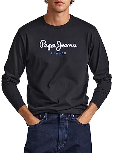 Pepe Jeans Herren Eggo Long T-Shirt, Schwarz, L von Pepe Jeans