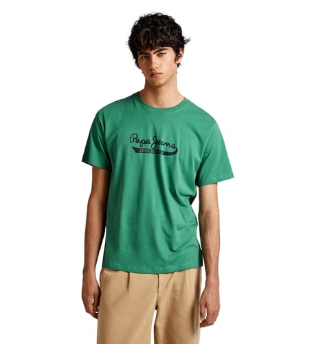 Pepe Jeans Herren Eggo N T-Shirt, Grün (Jungle Green), L von Pepe Jeans
