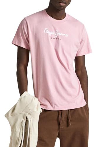 Pepe Jeans Herren Eggo N T-Shirt, Pink (Ash Rose Pink), XL von Pepe Jeans
