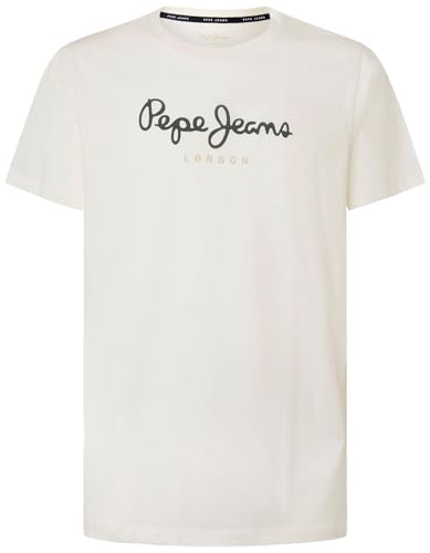 Pepe Jeans Herren Eggo N T-Shirt, White (Off White), M von Pepe Jeans