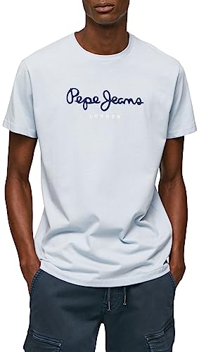 Pepe Jeans Herren Eggo N T-Shirts, Bleach Blue, M von Pepe Jeans