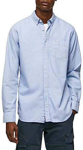 Pepe Jeans Herren Fabio Shirt, Blue (Bleach Blue), XL von Pepe Jeans