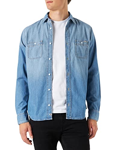 Pepe Jeans Herren Freizeithemd Portland, Blau (Denim-mh6), L von Pepe Jeans