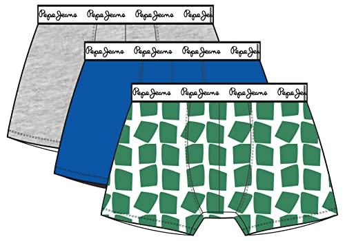 Pepe Jeans Herren Geo Print Tk 3P Trunks, Green (Green), L (3er Pack) von Pepe Jeans