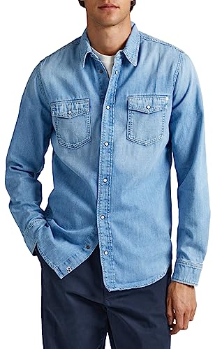 Pepe Jeans Herren Hammond Shirt, Blue (Denim-pf1), XXL von Pepe Jeans