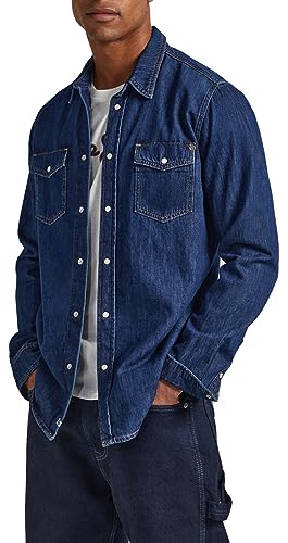 Pepe Jeans Herren Hammond Shirt, Blue (Denim-XV9), XS von Pepe Jeans