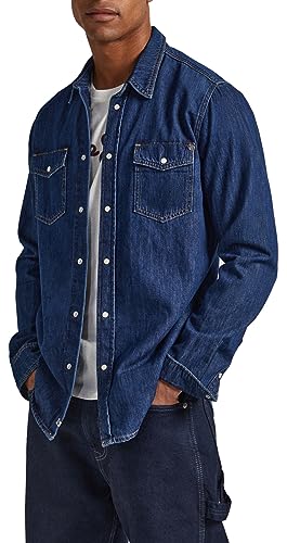 Pepe Jeans Herren Hammond Shirt, Blue (Denim-XV9), XL von Pepe Jeans