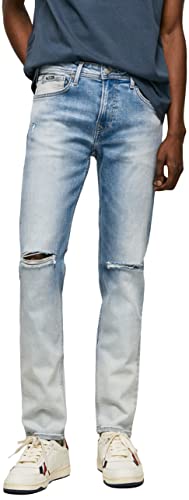 Pepe Jeans Herren Hatch Reg Sunfade Jeans, Blue (Denim), 34W / 34L von Pepe Jeans