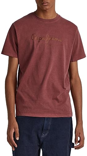 Pepe Jeans Herren Jayden T-Shirt, Red (Burgundy), XS von Pepe Jeans