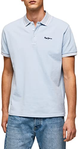 Pepe Jeans Herren Jett Polo, Blue (Bleach Blue), S von Pepe Jeans