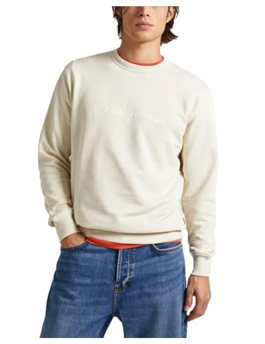 Pepe Jeans Herren Joe Crew Sweatshirt, Beige (Ivory White), XL von Pepe Jeans