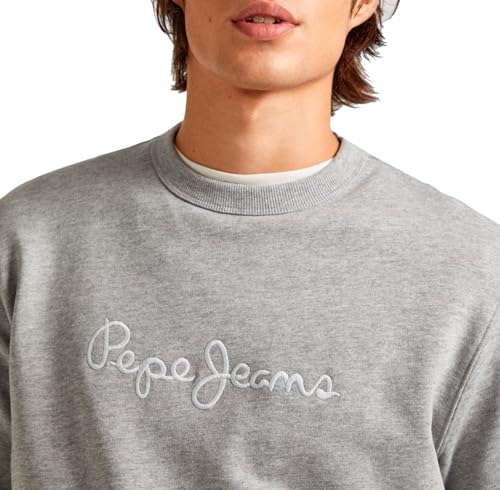 Pepe Jeans Herren Joe Crew Sweatshirt, Grey (Grey Marl), XXL von Pepe Jeans