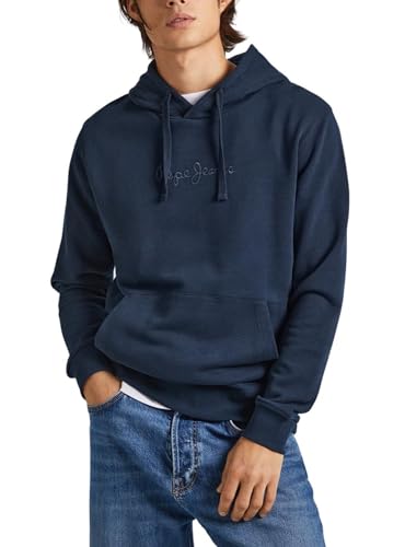 Pepe Jeans Herren Joe Hoodie Kapuzenpullover, Blau (Dulwich Blue), L von Pepe Jeans