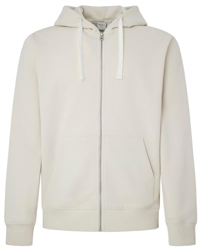 Pepe Jeans Herren Joe Zip Hooded Sweatshirt, Beige (Ivory White), S von Pepe Jeans