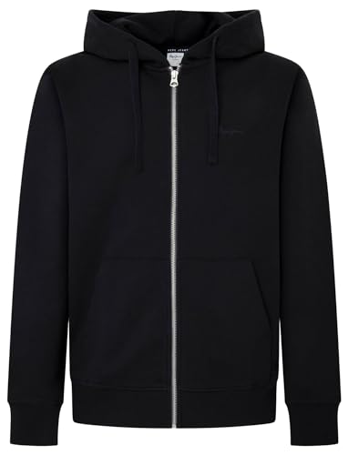 Pepe Jeans Herren Joe Zip Hooded Sweatshirt, Black (Black), L von Pepe Jeans