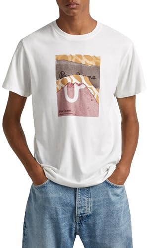 Pepe Jeans Herren Kenelm T-Shirt, White (Off White), M von Pepe Jeans