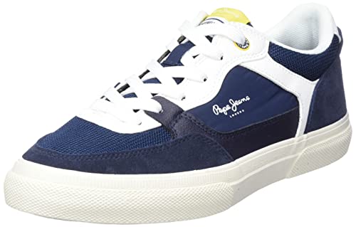 Pepe Jeans Herren Kenton Master MESH Sneaker, Navy, 45 EU von Pepe Jeans